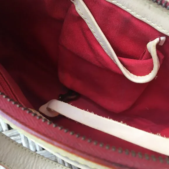 VTG Dooney & Bourke Small Signature Denim & Leather Banana Bag Y2K - Picture 7 of 13